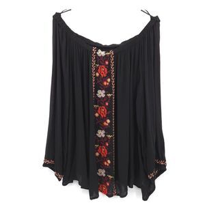 Old‎ Navy embroidered off-the-shoulder tunic top Size XXL black peasant Boho